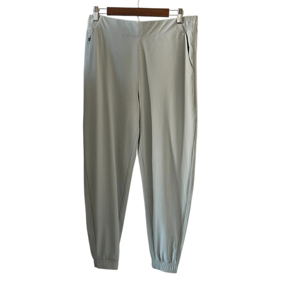 Athleta Brooklyn Textured Jogger In Serpentine Coast Gray Stripe Size 14